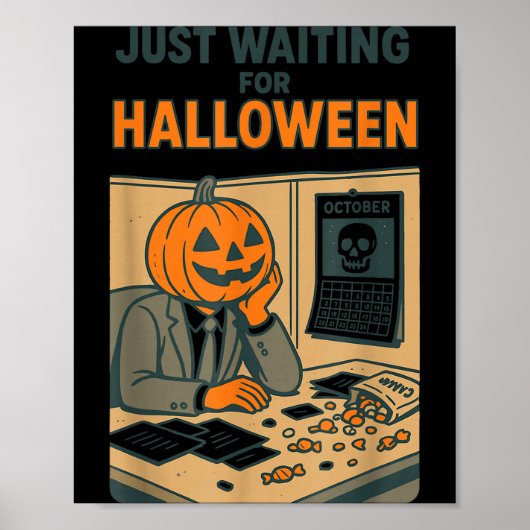 ハロウィンを待つカボチャ頭のOL ポスター (正面)