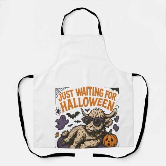 ハロウィンを待つハイランドカウ エプロン (正面)