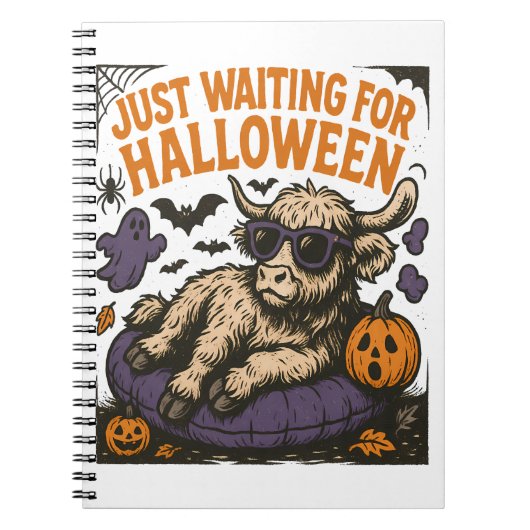 ハロウィンを待つハイランドカウ ノートブック (正面)