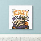 ハロウィンを待つハイランド・カウ キャンバスプリント (インサイチュ (ウッドフロア))