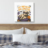 ハロウィンを待つハイランド・カウ キャンバスプリント (インサイチュ (寝室))