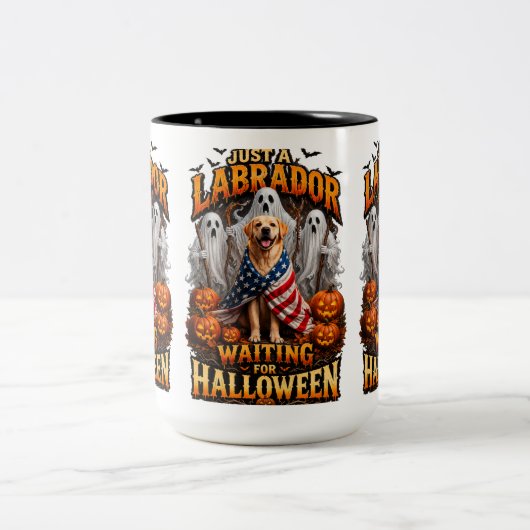 ハロウィンを待つラブラドール マグカップ (中央)