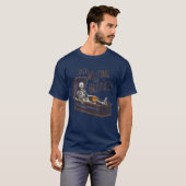 ハロウィンを待つ女性男性 スケルトンTシャツ Tシャツ (正面フル)