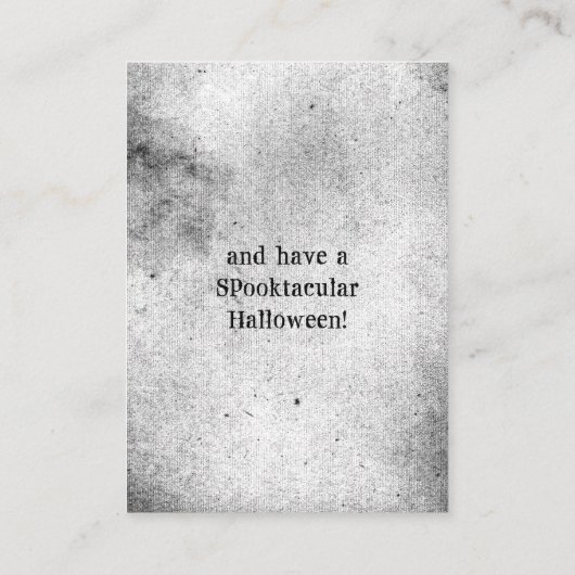 ハロウィンを恐れる不気味な不気味な人形 コーリングカード (裏面)