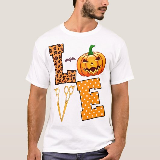 ハロウィンを愛するヘアスタイリスト Tシャツ (正面)