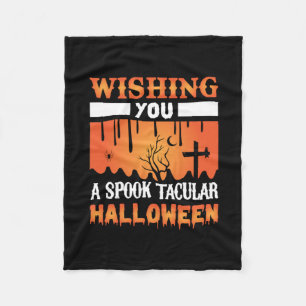 ハロウィンを望不気味む フリースブランケット