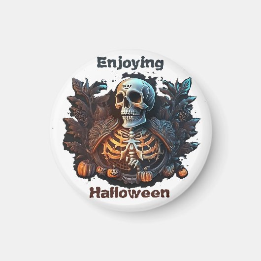 ハロウィンを楽しむ マグネット (正面)