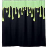 ハロウィンを滴らせる緑のグロー シャワーカーテン (正面)