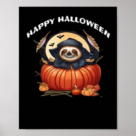 ハロウィンを祝うかわいいナマケモノ Essential Tシャツ ポスター (正面)
