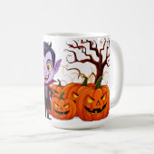 ハロウィンを祝うキャラクターの吸血鬼の子供 🎃 コーヒーマグカップ (正面右)