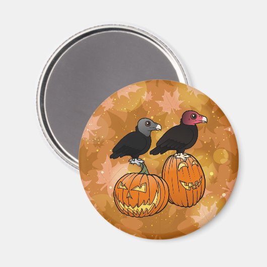 ハロウィンを祝うハゲワシ! マグネット (正面/裏面)
