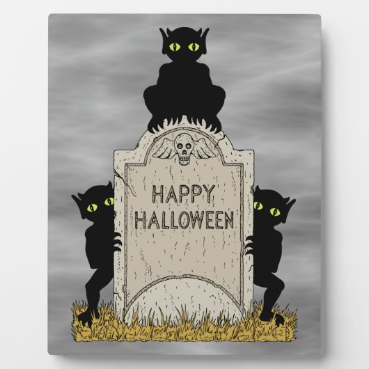 ハロウィンを祝う3匹のインパ フォトプラーク (正面)