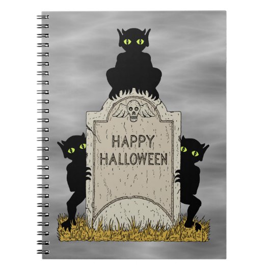 ハロウィンを祝う3悪魔 ノートブック (正面)