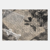 ハロウィンアジサイとクロスヴィンテージブックページ ラッピングペーパーシート (正面)