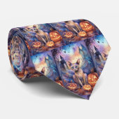 ハロウィンアビシニアン猫カボチャ怖い ネクタイ (ロール)