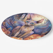 ハロウィンアビシニアン猫カボチャ怖い ペーパープレート (アングル)