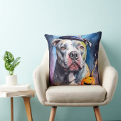 ハロウィンアメリカ（犬）スタッフォードとカボチャ クッション (椅子)