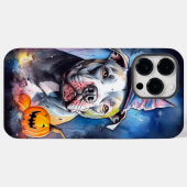 ハロウィンアメリカ(犬)スタッフォードとカボチャ Case-Mate iPhoneケース (裏面 (横))