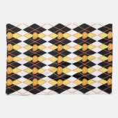 ハロウィンアーガイルジャック・オ・ランタン・パンプキン キッチンタオル (横)