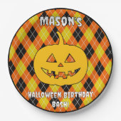 ハロウィンアーガイルハロウィーンのカボチャのちょうちん ペーパープレート (正面)