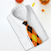 ハロウィンアーガイルパターンタイクラシック-不気味コロ ネクタイ