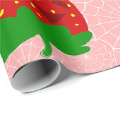 ハロウィンイチゴロカビリーピンクのクモの巣 ラッピングペーパー (ロールコーナー)