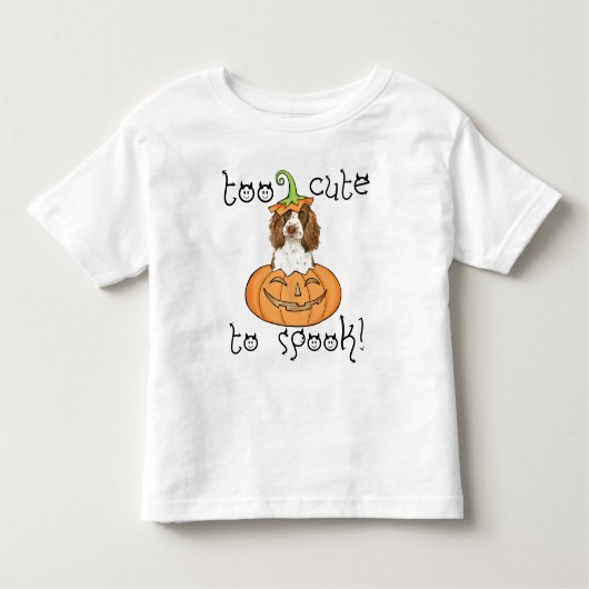 ハロウィンイングリッシュスリンガースパニエル犬Tシャツ トドラーTシャツ (正面)