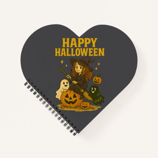ハロウィンウィッチのお祝い ノートブック (正面)