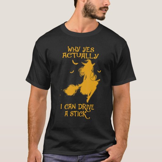 ハロウィンウィッチのマニュアル車大好き Tシャツ (正面)
