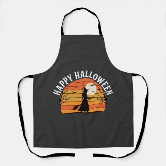 ハロウィンウィッチの夕焼けデザイン_1 エプロン (正面)