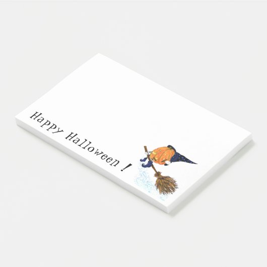 ハロウィンウィッチカボチャ飛んでいるおもしろい ポストイット (アングル)