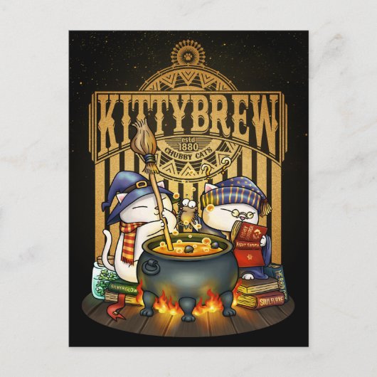 ハロウィンウィッチキャッツ子猫醸造 シーズンポストカード (正面)