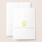 ハロウィンウィッチキュートおもしろい笑顔ハッピーハッピー金ゴールド 箔カード (裏面封筒付き)