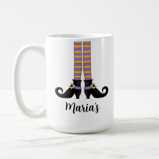 ハロウィンウィッチキュートシンプルなお洒落靴 コーヒーマグカップ (左)