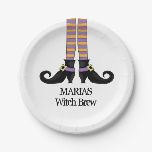 ハロウィンウィッチキュートシンプルなお洒落靴 ペーパープレート (正面)