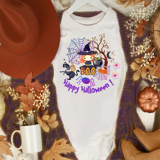 ハロウィンウィッチバースデーパーティホワイト Tシャツ