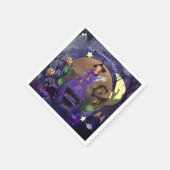 ハロウィンウィッチパープルバースデーパーティー スタンダードカクテルナプキン (角)