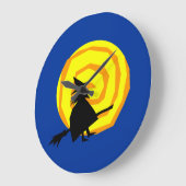 ハロウィンウィッチフルムーンウォールクロック ラージ壁時計 (傾斜)