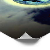 ハロウィンウィッチフルムーンパーソナライズされた ポスター (角)