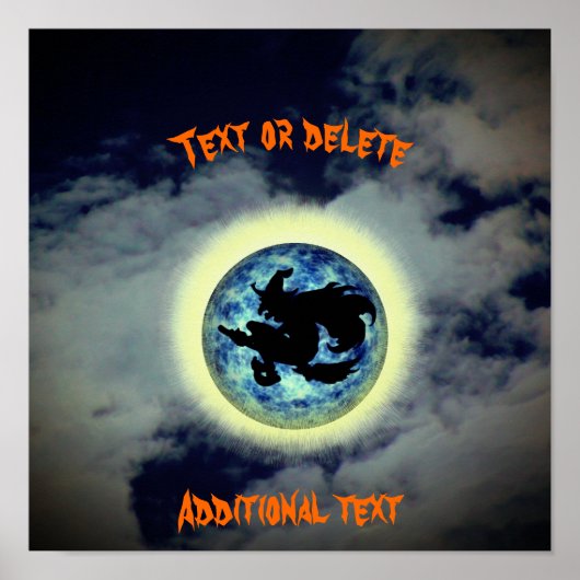 ハロウィンウィッチフルムーンパーソナライズされた ポスター (正面)