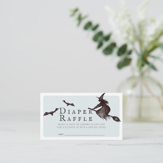 ハロウィンウィッチブルーベビーおむつラッフルチケット エンクロージャーカード (スタンド正面)