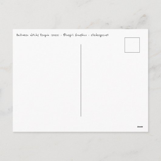 ハロウィンウィッチペンギン シーズンポストカード (裏面)