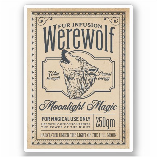 ハロウィンウィッチポーション薬用ボトルラベル シール (正面)