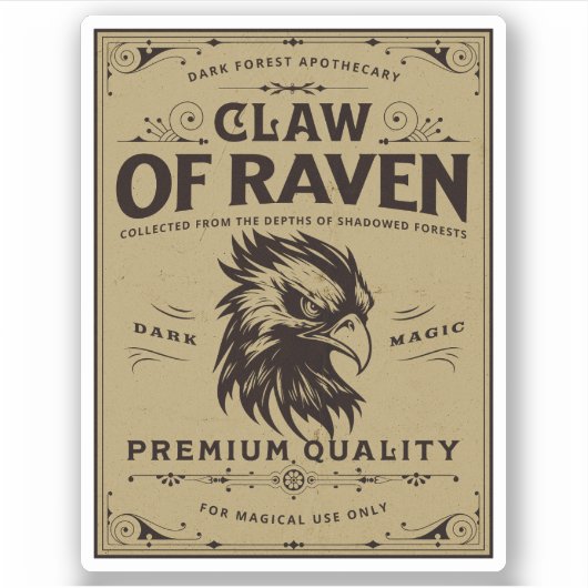 ハロウィンウィッチポーション薬用ボトルラベル シール (正面)