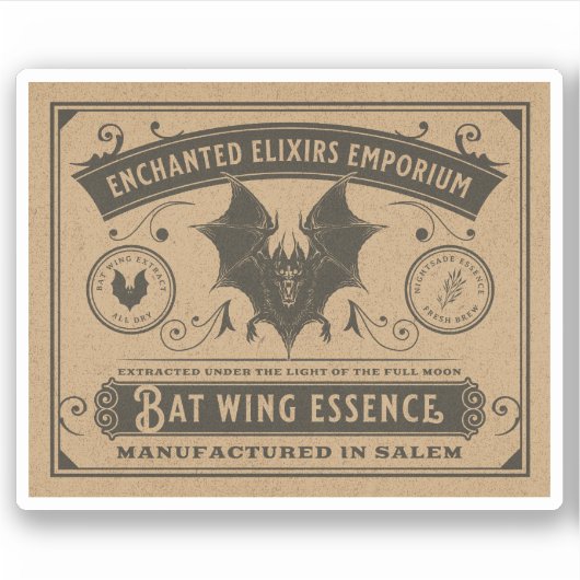 ハロウィンウィッチポーション薬用ボトルラベル シール (正面)
