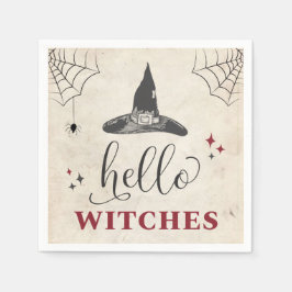 ハロウィンウィッチーズハロウィーンフニーテキストバチェロレッテ スタンダードカクテルナプキン