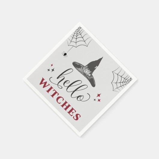 ハロウィンウィッチーズハロウィーンフニーハロウィンテキストバチェロレッテ スタンダードカクテルナプキン (角)