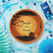 ハロウィンウェディングレセプションのパーソナライズ ペーパープレート (パーティー)