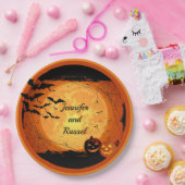 ハロウィンウェディングレセプションのパーソナライズ ペーパープレート (パーティー)