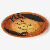 ハロウィンウェディングレセプションのパーソナライズ ペーパープレート (アングル)